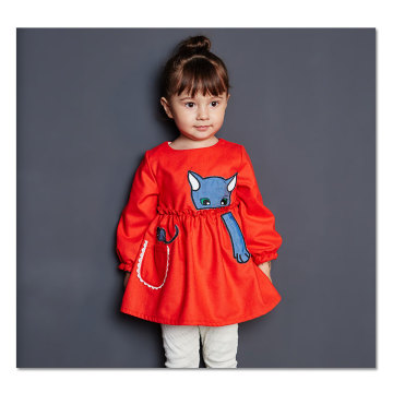 77315 gros bébé rouge robe pour le printemps des vêtements pour enfants filles